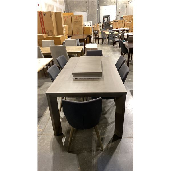 DARK GREY EXTENDABLE 72" X 40" WITH 6 CHAIRS