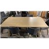Image 3 : SOLID WOOD FARMHOUSE DINING TABLE APPROX 79" X 39" WITH 6