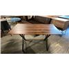 Image 1 : SOLID ROSEWOOD WITH BLACK METAL BASE DINING TABLE APPROX 60" X 36"