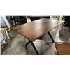 Image 3 : SOLID ROSEWOOD WITH BLACK METAL BASE DINING TABLE APPROX 60" X 36"