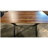 Image 6 : SOLID ROSEWOOD WITH BLACK METAL BASE DINING TABLE APPROX 60" X 36"
