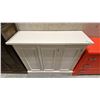 Image 2 : SOLID WOOD ANTIQUE WHITE 3 DRAWER CABINET APPROX 48"W X 16"D X 40"H