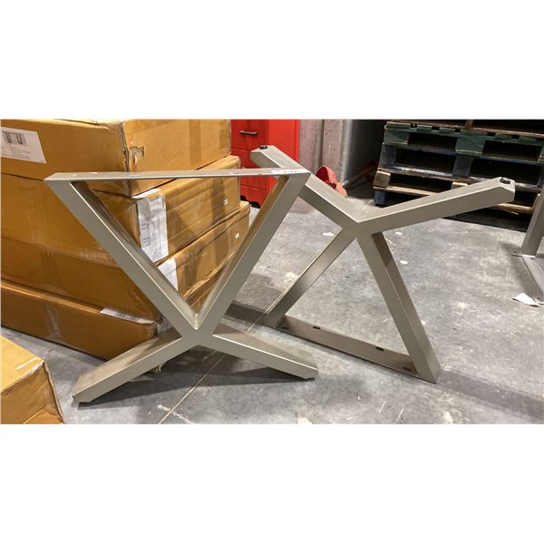 PAIR OF 4" SILVER X DINING TABLE LEGS