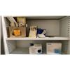Image 4 : WHITE METAL ADJUSTABLE SHELVING UNIT WITH CONTENTS INCLUDING RETAIL TAG GUNS, FLOOR PROTECTORS,