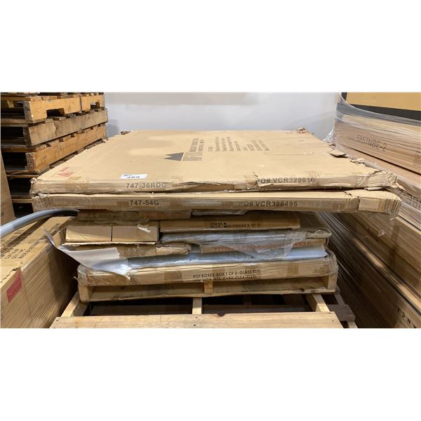 PALLET OF ASSORTED DINING/COFFEE TABLE GLASS APPROX 12 PCS