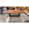 Image 2 : SOLID ROSEWOOD DINING TABLE WITH SILVER METAL LEGS APPROX 39" X 69"
