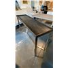 Image 3 : SOLID ACACIA WOOD TOP ANTIQUE BLACK FINISH WITH CHROME BASE CONSOLE/HALL/SOFA TABLE