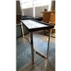 Image 2 : SOLID ACACIA WOOD TOP ANTIQUE BLACK FINISH WITH CHROME BASE CONSOLE/HALL/SOFA TABLE