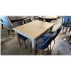 Image 4 : CONTEMPORARY DRIFTWOOD GREY DINING TABLE WITH BUTTERFLY LEAF & 4 CHAIRS APPROX 49"L X 34"D