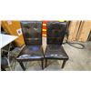 Image 2 : 2 COUNTER HEIGHT STOOLS, 2 VINYL PADDED CHAIRS & SMALL FOLDING TABLE