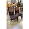 Image 2 : GROUP OF 6 BLACK VELVET PADDED DINING CHAIRS *SOME DENTS, SCRATCHES & FADING*