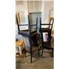 Image 3 : GROUP OF 6 BLACK VELVET PADDED DINING CHAIRS *SOME DENTS, SCRATCHES & FADING*