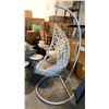 Image 2 : GREY WICKER HANGING EGG CHAIR WITH STAND