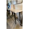 Image 2 : WHITE WITH BACK IRON LEGS WRITING DESK APPROX 48" X 20"