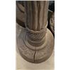 Image 3 : 3 WOODEN PILLAR CANDLE STICKS *ONE HAS CRACK ON BASE*