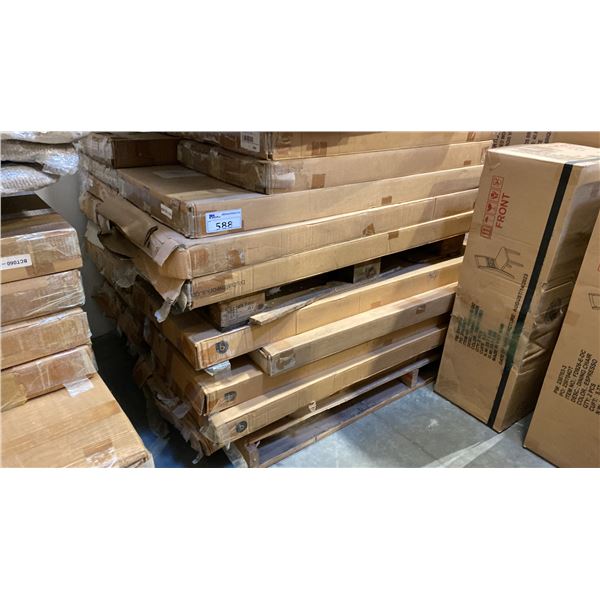 PALLET OF ASSORTED SIZE/COLORS BATHROOM BENCHES WITH CHROME LEGS