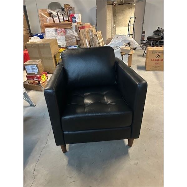 TOP GRAIN LEATHER/LEATHER MATCH OCCASIONAL CHAIR WITH SMALL BLEMISH