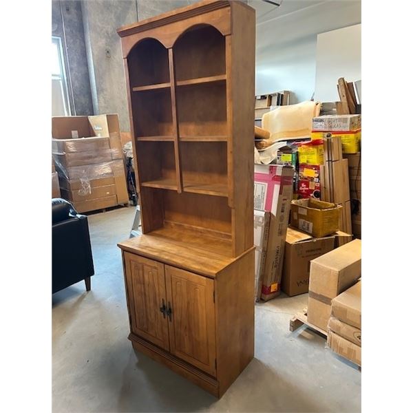 SOLID WOOD APPROX 30" 2PCE BOOKCASE (SOME SCRATCHES)