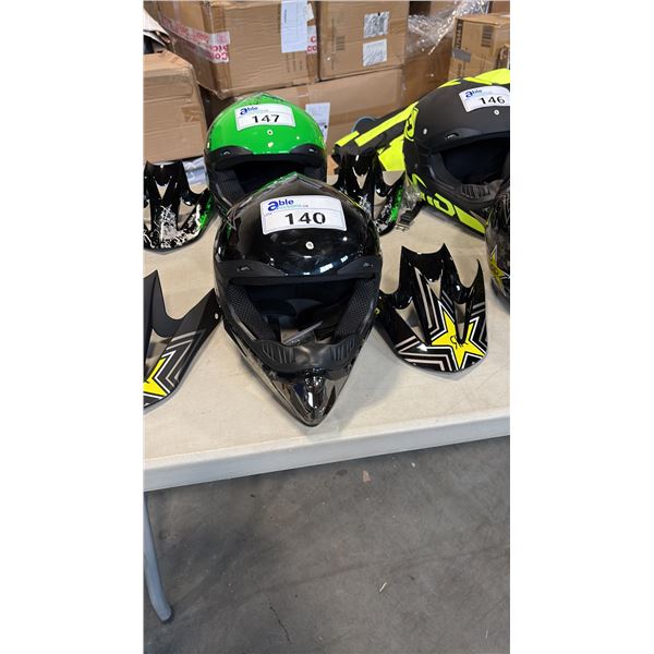 BLACK ROCKSTAR HELMET SIZE L