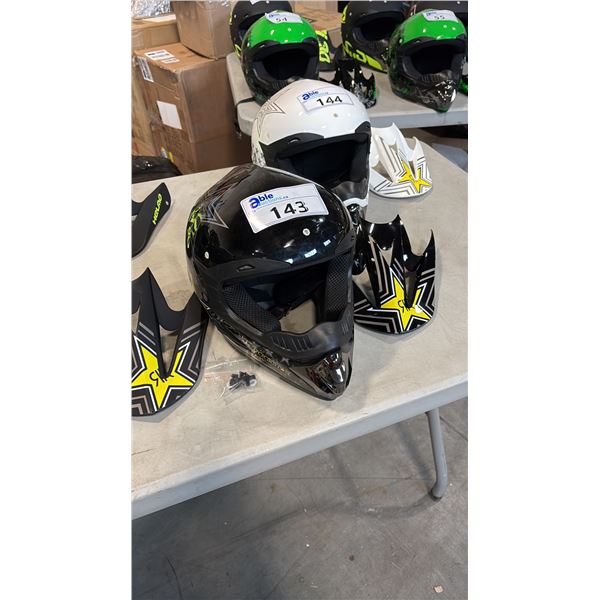 BLACK ROCKSTAR HELMET SIZE S