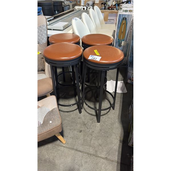 4 BROWN BAR STOOLS