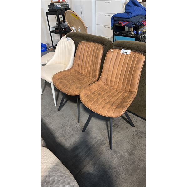 2 BROWN SIDE CHAIRS