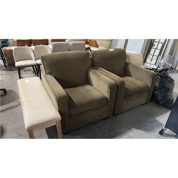 2 BROWN ARM CHAIRS