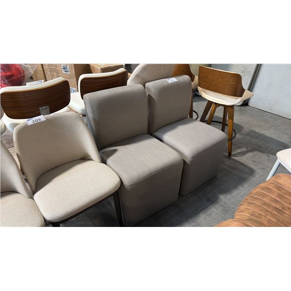 2 GREY LOUNGE CHAIRS
