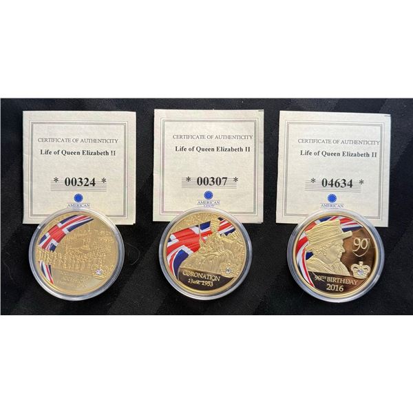 COMMEMORATIVE 24K GOLD LAYERED MEDALS, COLORIZED AND WITH SWAROVSKI CRYSTALS - PROOFS