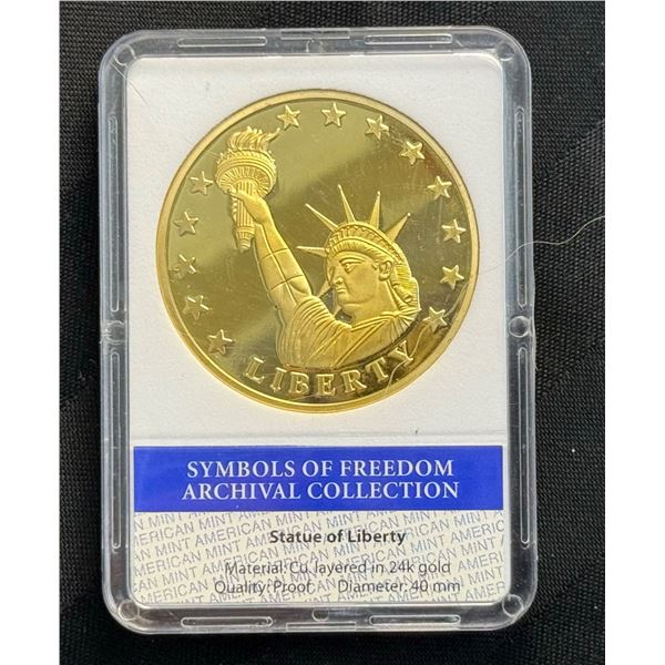 SYMBOLS OF FREEDOM ARCHIVAL COLLECTION GOLD LAYERED PROOF COIN