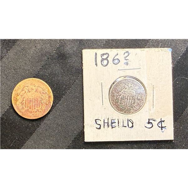 COINS FROM THE CIVIL WAR ERA! LOT OF 2