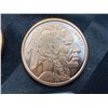 Image 5 : TWO BUFFALO NICKEL REPLICA COPPER BULLION ROUNDS - 1 OUNCE .999 FINE COPPER EACH; INDIAN HEAD (BUFFA