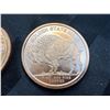 Image 7 : TWO BUFFALO NICKEL REPLICA COPPER BULLION ROUNDS - 1 OUNCE .999 FINE COPPER EACH; INDIAN HEAD (BUFFA