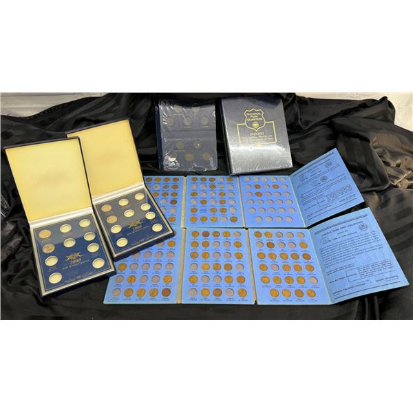 COIN COLLECTOR BOOKS AND DISPLAYS - NEW AND PARTIAL FILLED LINCOLN CENT BOOKS