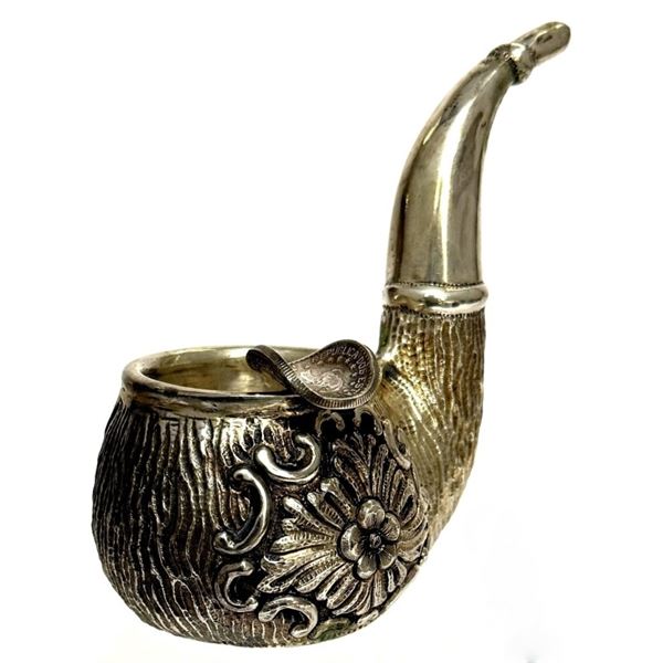Antique Portuguese 833 Silver Pipe Ash Tray