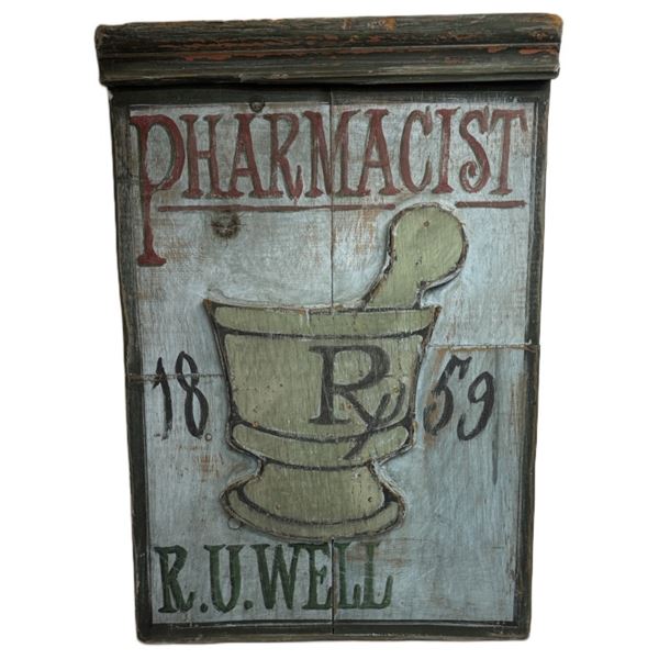 Decorative Vintage-Style Pharmacist Wooden Sign