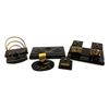 Image 1 : Art Deco Black Lacquer & Glass Desk Set