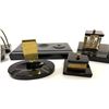 Image 3 : Art Deco Black Lacquer & Glass Desk Set