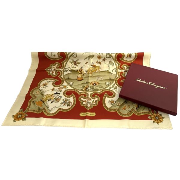 Salvatore Ferragamo Asian-Inspired Silk Scarf