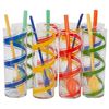 Image 2 : Retro Highball Glasses with Carrier & Spoons