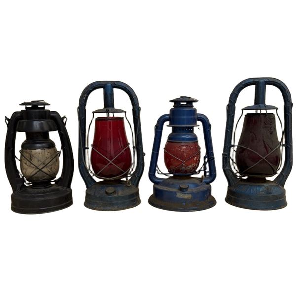 1950s Dietz Monarch Elgen Globe Glass Lanterns