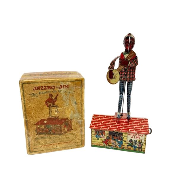 Jazzbo Jim Schoolhouse Black Americana Tin Toy