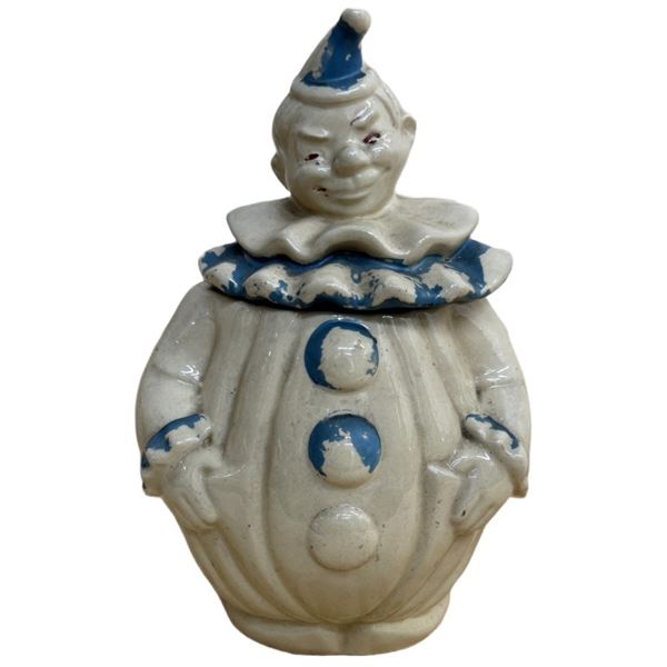 1940s Pan American Art Ceramic Clown Cookie Jar