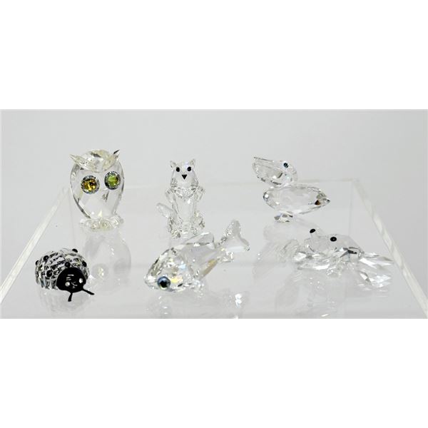 Lot of 6 Swarovski Crystal Animal Figurines
