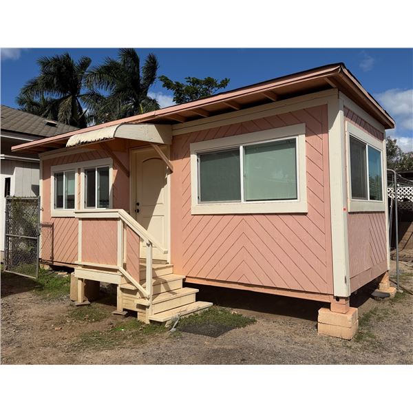 Converted Office Container w/ Drywall, Windows, Door & Stairs (contents not included)