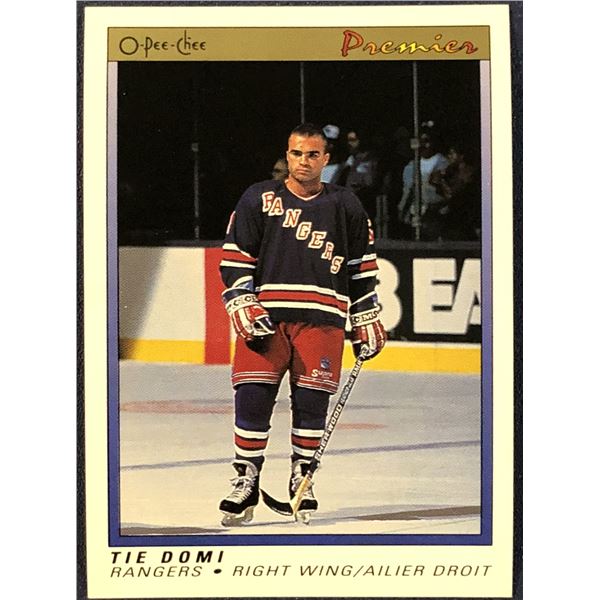 1990-91 O-PEE-CHEE PREMIER TIE DOMI ROOKIE CARD