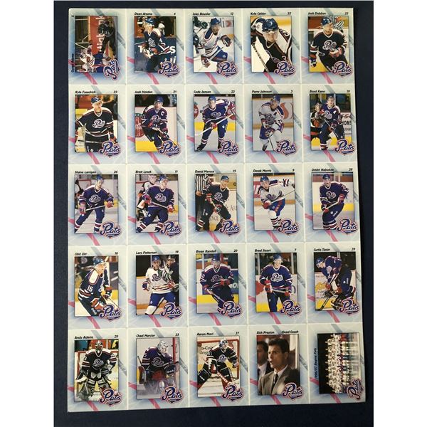 1996-97 REGINA PATS (WHL) POLICE SET UNCUT SHEET