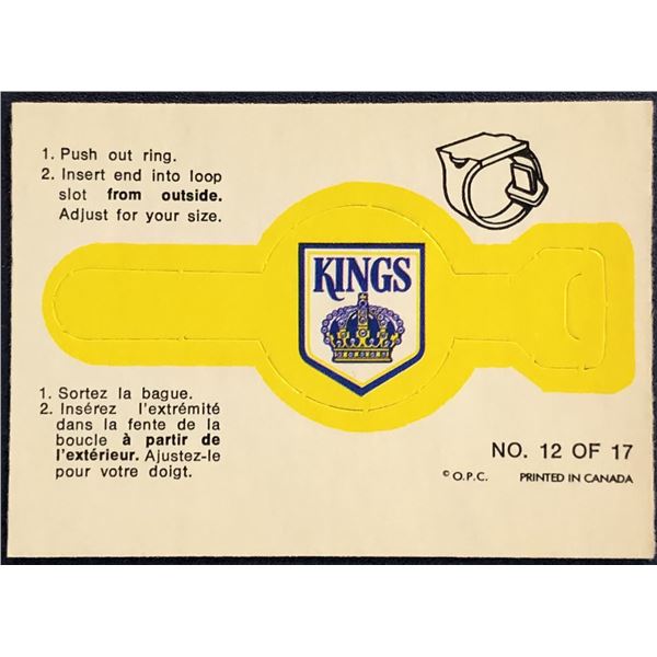 1973-74 O-PEE-CHEE INSERT RING - LOS ANGELES KINGS
