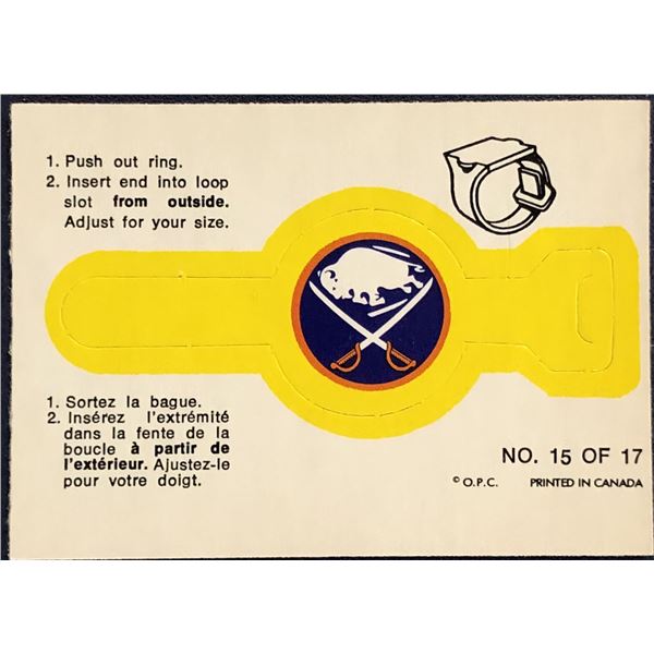 1973-74 O-PEE-CHEE INSERT RING - BUFFALO SABRES