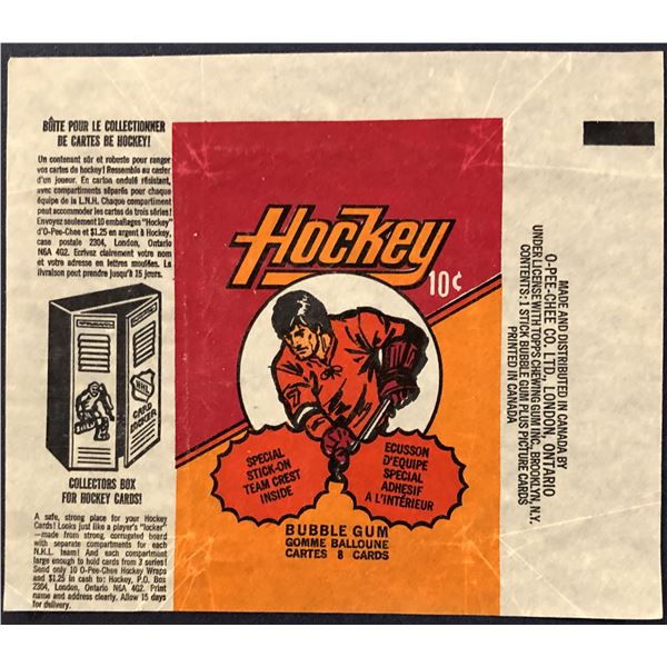 1973-74 O-PEE-CHEE NHL HOCKEY WRAPPER